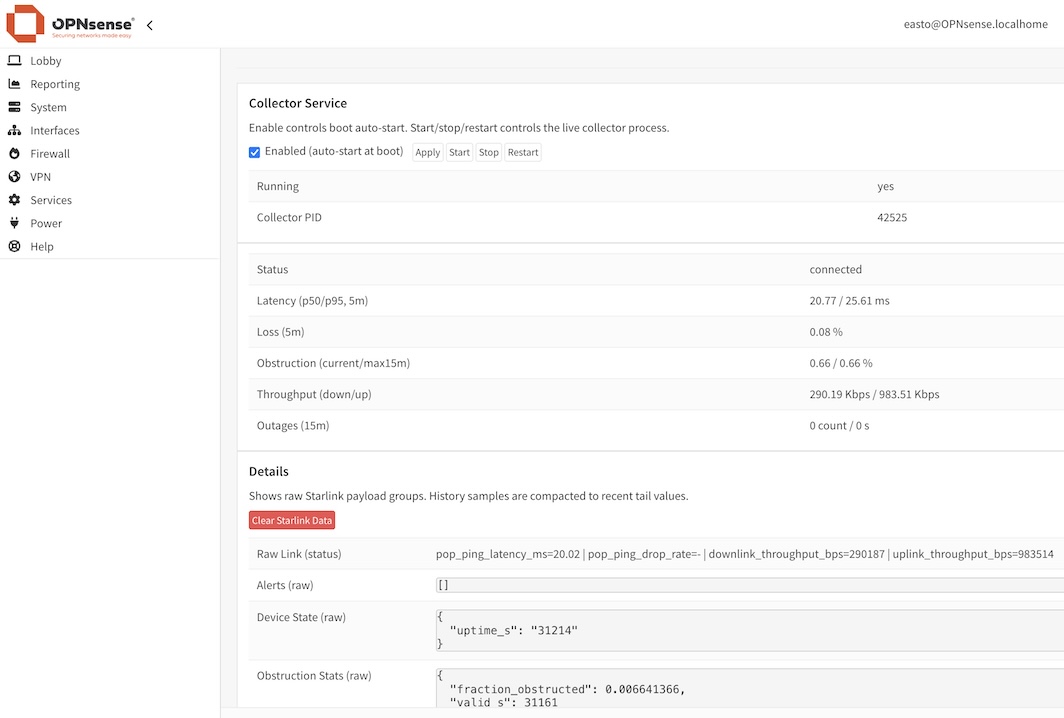 GitHub - snacsnoc/opnsense-starlink-stats: Starlink telemetry plugin ...